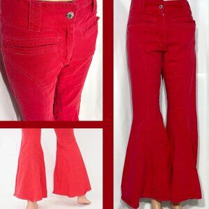 Vintage Live in Color Sz *7/8* Red Bell Bottom Jeans Y2K Womens Denim